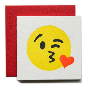 Tiny Kissy Face Emoji - Greeting Card