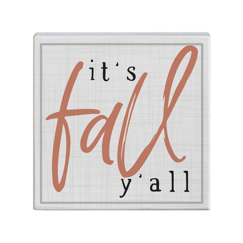 Home Decor - It's Fall Y'all - Square Wooden Sign