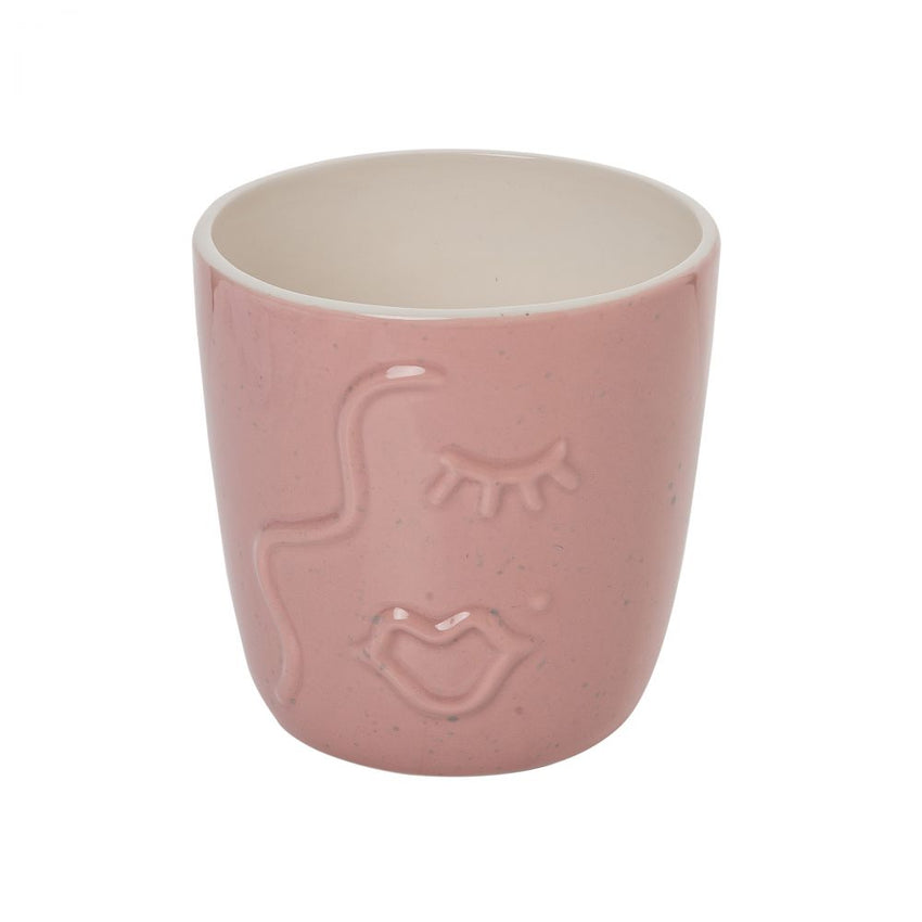 Pink Face Ceramic Planter - Great gift planter for mom, besties or YOU!